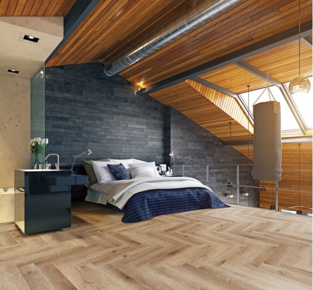 Виниловый ламинат SPC "Cronafloor" Herringbone Дуб Монпелье (640*128*4,5 мм) — купить в Шахтах