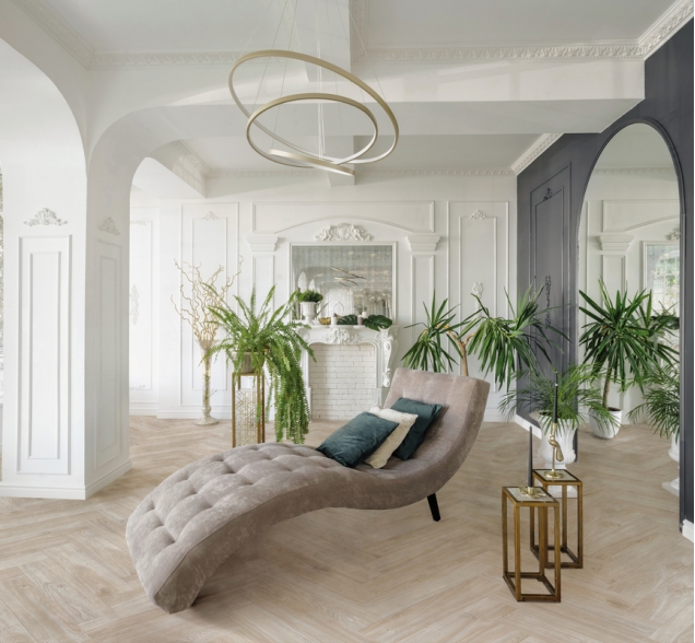 Виниловый ламинат SPC "Cronafloor" Herringbone Дуб Ницца (640*128*4,5 мм) — купить в Шахтах