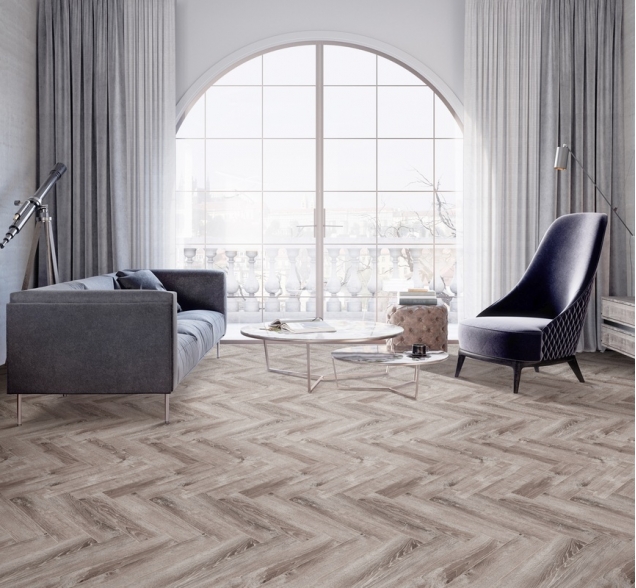 Виниловый ламинат SPC "Cronafloor" Herringbone Дуб Тулон (640*128*4,5 мм) — купить в Шахтах