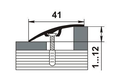 Порожек алюминиевый ПР-06 (900*41*12 мм)