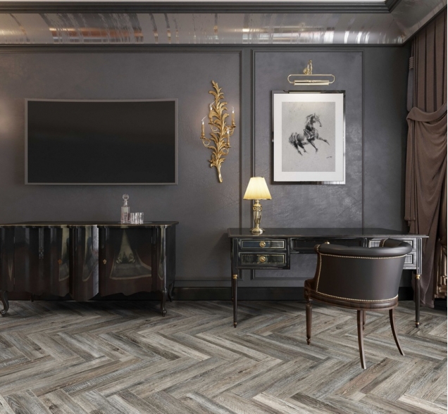 Виниловый ламинат SPC "Cronafloor" Herringbone Дуб Реймс (640*128*4,5 мм) — купить в Шахтах