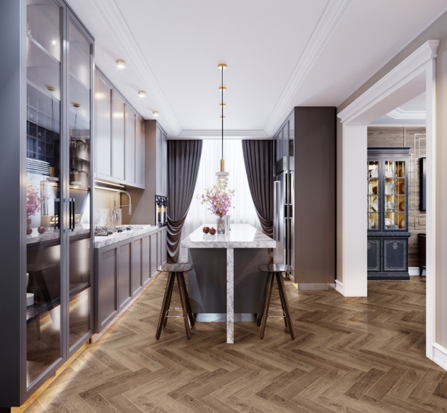 Виниловый ламинат SPC "Cronafloor" Herringbone Дуб Тулуза (640*128*4,5 мм) — купить в Шахтах